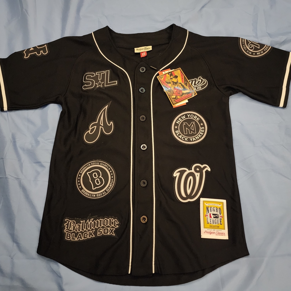 NEGRO LEAGUE MEN'S BASEBALL JERSEY BLACK SIZE XSMALL NEW!!!!...